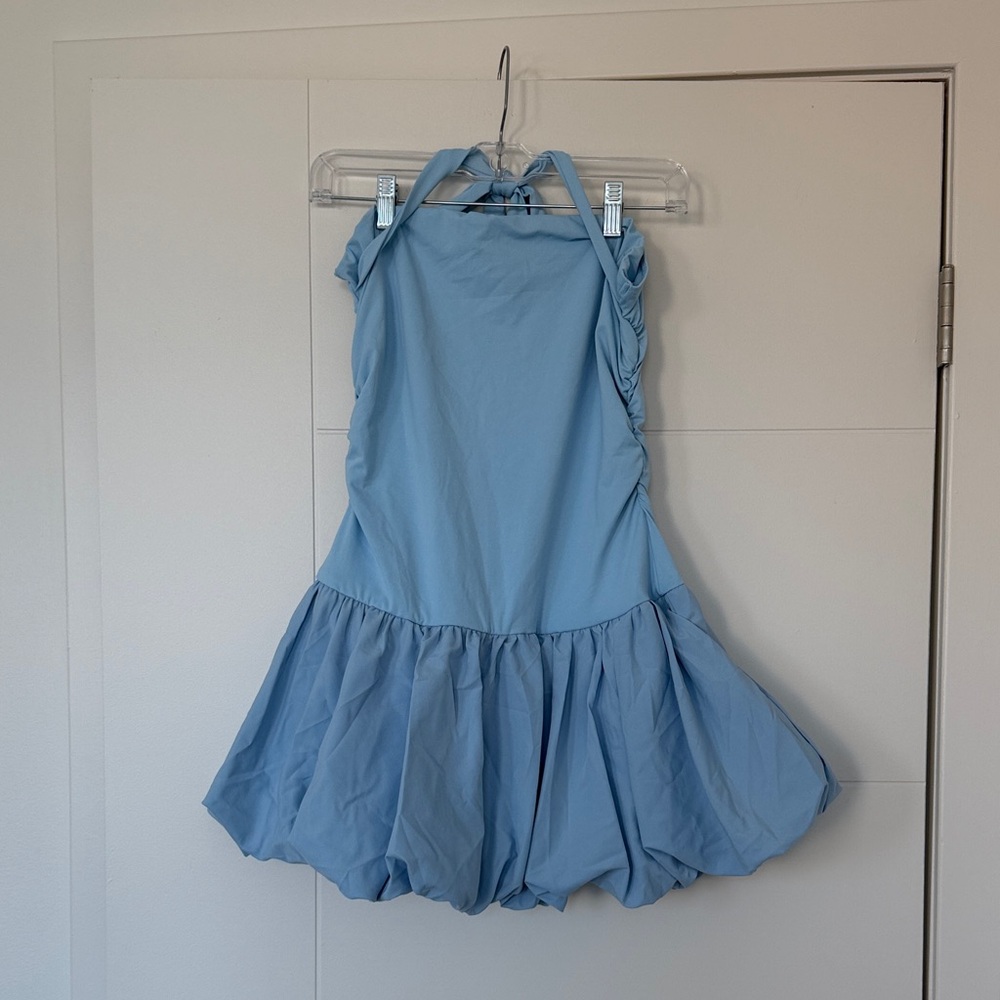 Light Blue Halter Dress